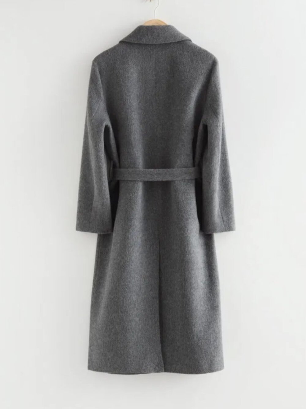 & OTHER STORIES Relaxed Alpaca Blend Coat Wool Belted Trench Long Gray $249.00 - Picture 5 of 16